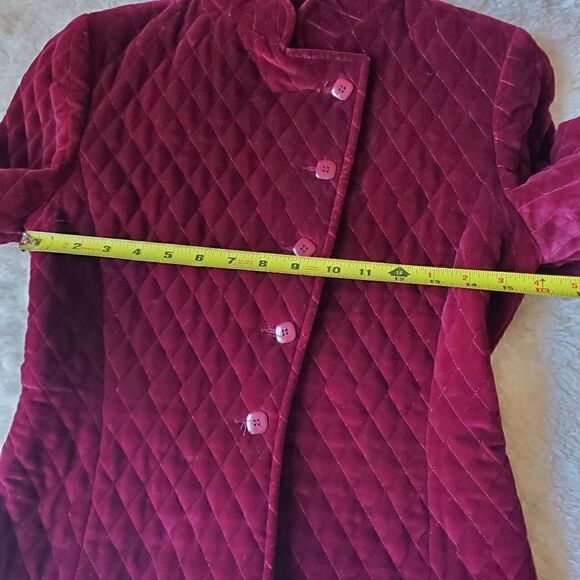 Vintage Gamut  Women's Quilted Blazer Military  Jacket Size XS Burgundy Preppy - Picture 5 of 11